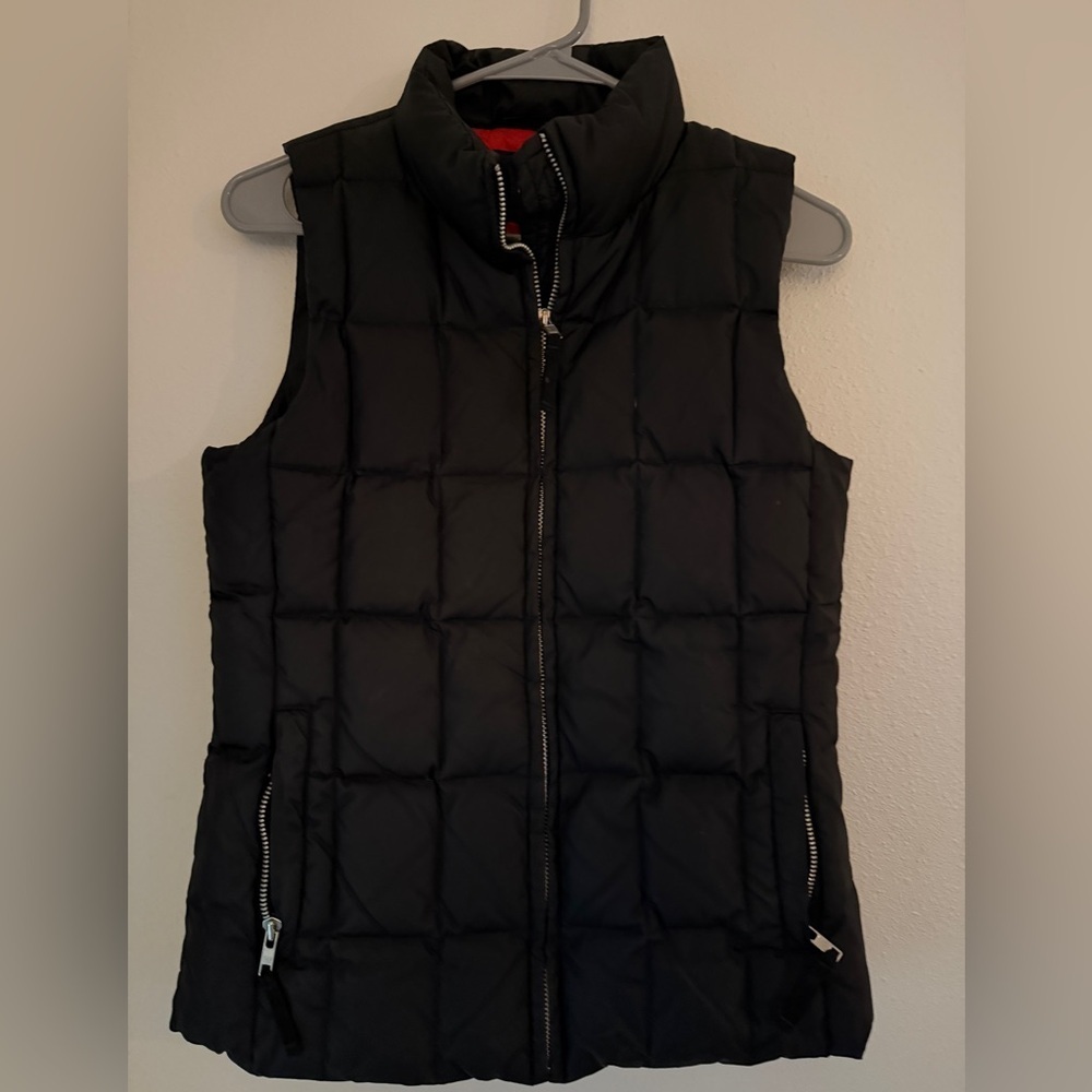 Gap Puffer Vest Womens Size XS Black Sleeveless Quilted Pockets Full Zip